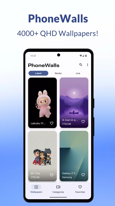 Choose and search for more wallpaper samples you like in PhoneWalls MOD APK