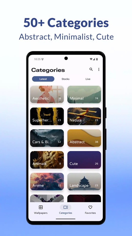 Access 4K and QHD wallpaper collection in PhoneWalls MOD APK