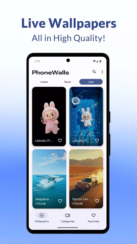 Use live wallpapers to add more life to your screen in PhoneWalls MOD APK