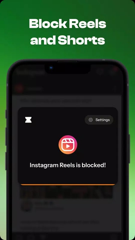 Block Reels and Shorts content to improve focus in Regain MOD APK