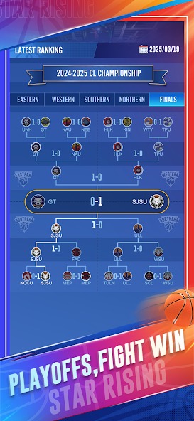 Many tournaments to participate in in Star Rising Basketball MOD APK