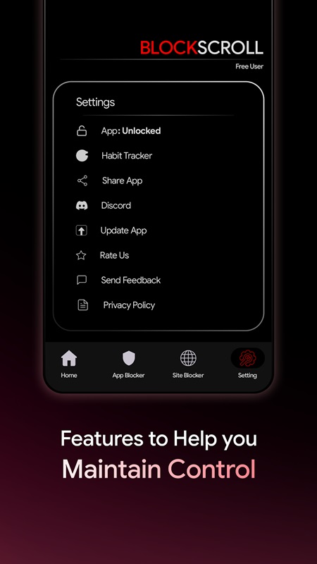 Access additional video blocking features quickly in Block Scroll MOD APK