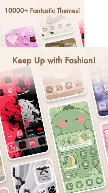 Change app icons with over 1000 icons in Themepack MOD APK