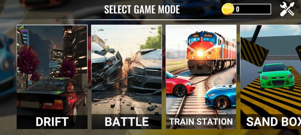 Diverse game modes in Car Crash Premium offline MOD APK