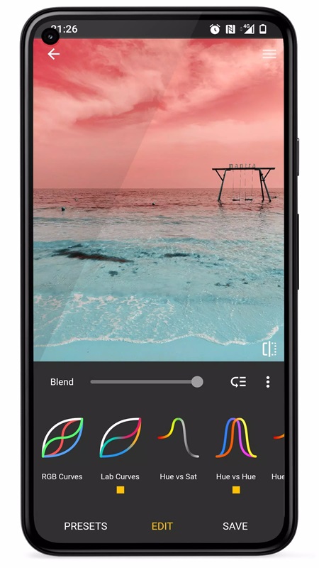 Customize some other color effects in Photo Curves MOD APK