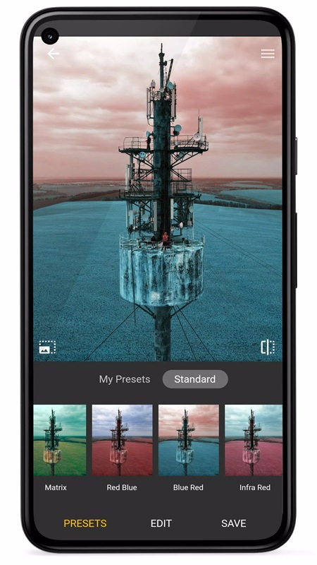 Access pre-set filters in Photo Curves MOD APK