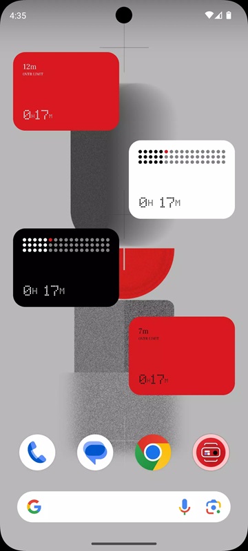 Set up screen time tracking widget in Something OS Widgets MOD APK