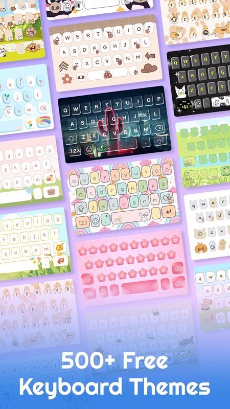 Over 500 beautiful keyboard themes for you to choose from in Emoji Keyboard MOD APK