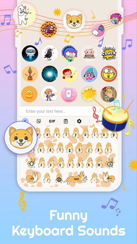 Keyboard sound and effect options in Emoji Keyboard MOD APK