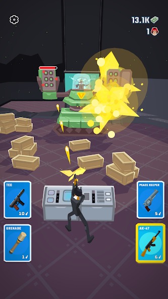 Take advantage of obstacles to hide and attack enemies in Agent Action MOD APK