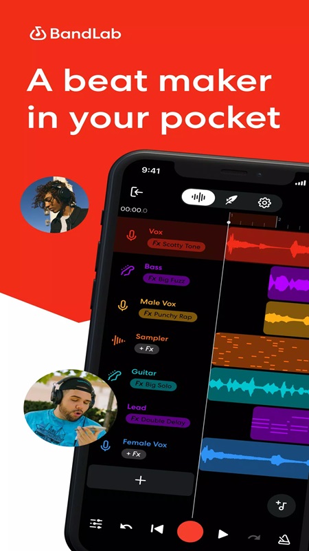 Various beat creation and production tools in BandLab MOD APK