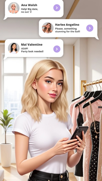 Engage in fun conversations in Glow Fashion Idol MOD APK