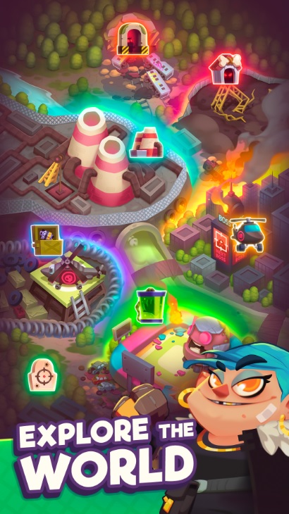Go to different areas to fight in Zombastic MOD APK