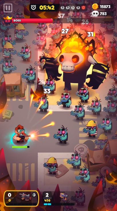 Face off against evil bosses in Zombastic MOD APK