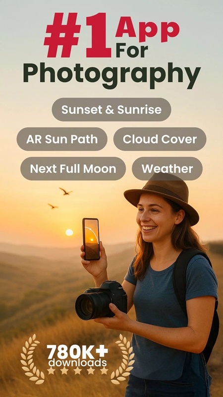 The perfect choice for you to take photos, track the weather in Golden Hour Sunset & Sunrise MOD APK