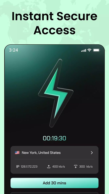 Fast internet access, ensuring personal data is kept safe in Bolt VPN MOD APK