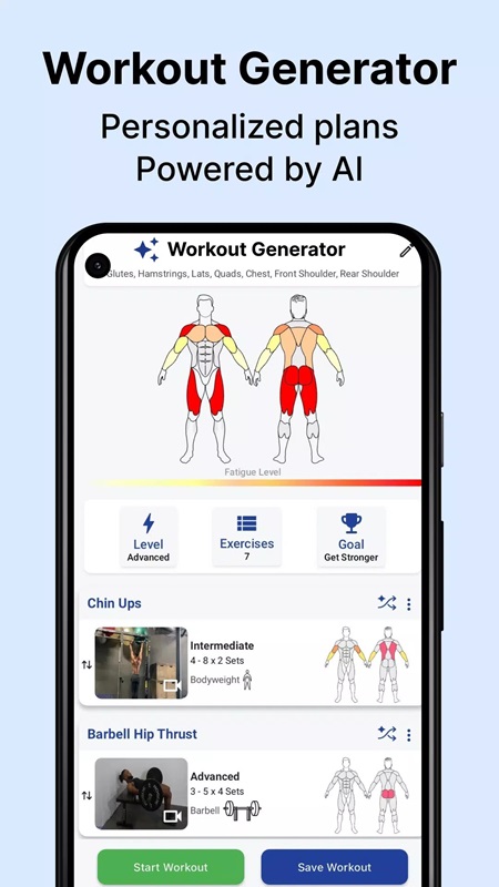 Build a personalized workout plan in MuscleWiki MOD APK