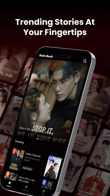 Find out about popular movies in the trending section in Soda Reels MOD APK