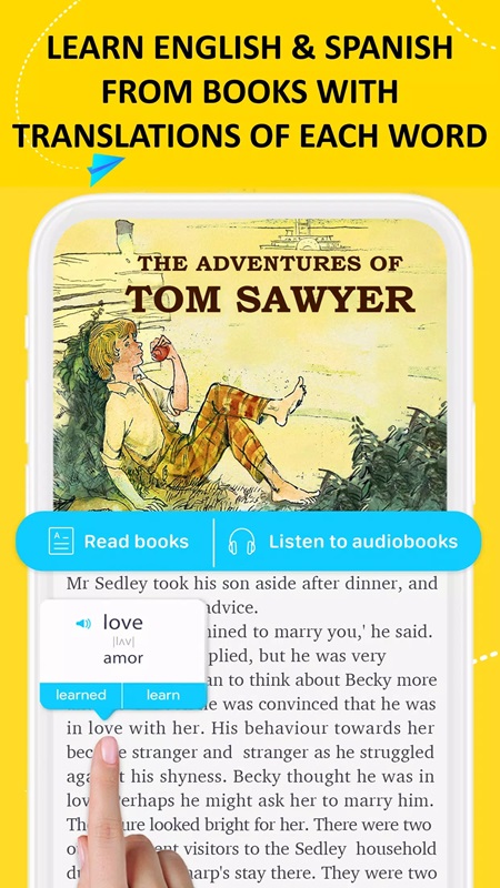 Learn English easily with quick translation method in EWA Learn English & Spanish MOD APK