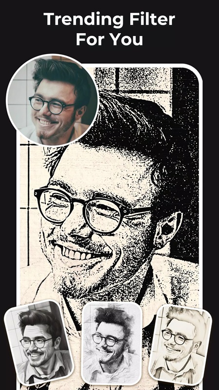 Choose the right filters and effects for your photos in Pencil Sketch Photo Editor MOD APK