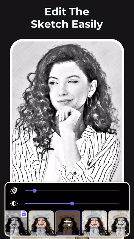 Customize the effects to get the most satisfactory results in Pencil Sketch Photo Editor MOD APK