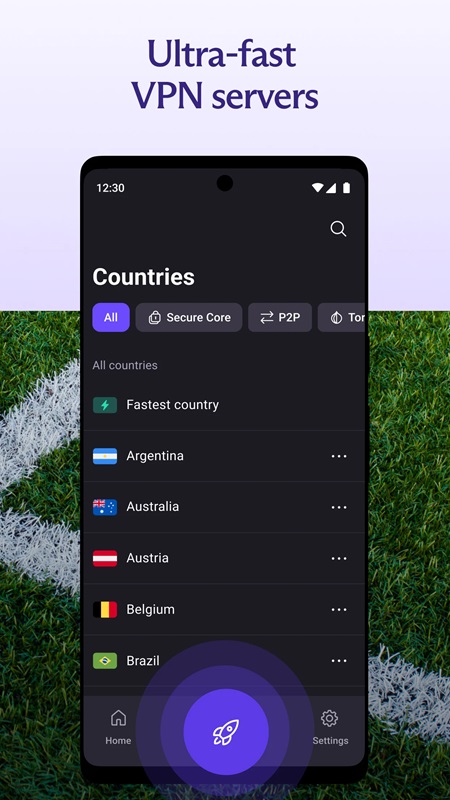 Access more popular VPN servers in Proton VPN MOD APK