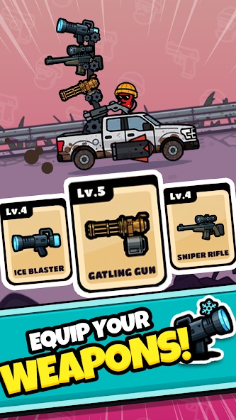 Upgrade your weapons to become more powerful in Gear Truck MOD APK