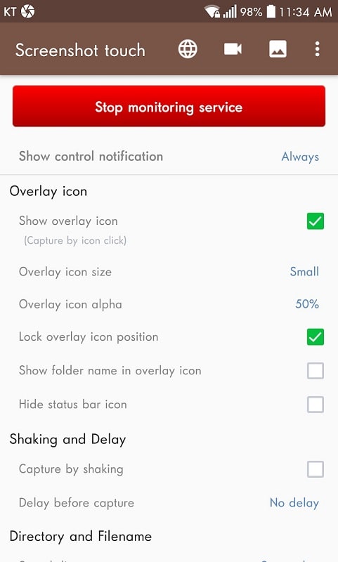 Screenshot touch mod 