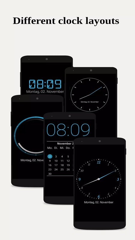 Adjust the appropriate alarm time in Day and night clock MOD APK