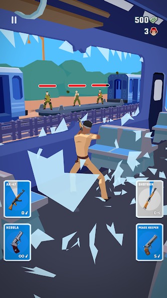 Shoot down all enemies in front of you to start a new level in Agent Action MOD APK