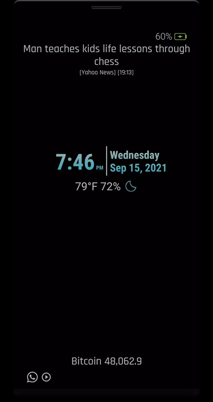 Display temperature and time information on lock screen in Always on Display XPath MOD APK