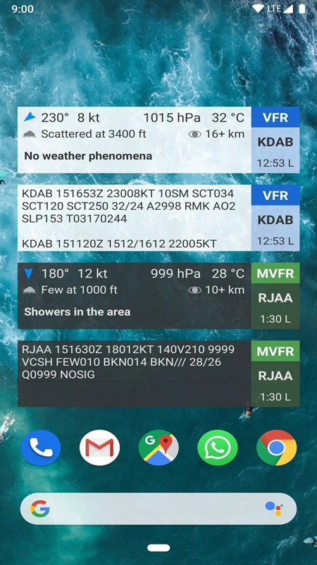 Add a weather widget to your home screen in Avia Weather MOD APK