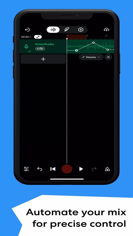 Easily control the volume parameters, effects of the mix in BandLab MOD APK