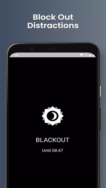 Prevent phone distractions while working in BlackOut MOD APK