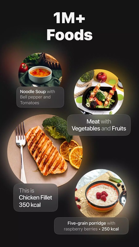 Variety of dishes suitable for goals in Calz MOD APK