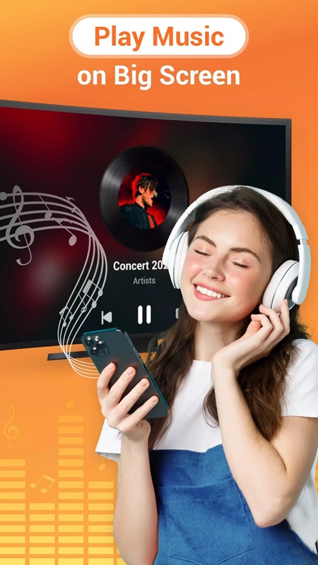Freely listen to your favorite music on multiple streaming devices in Cast to TV MOD APK
