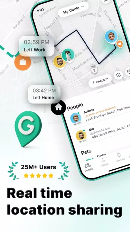 Option to select who can track your location in GeoZilla MOD APK