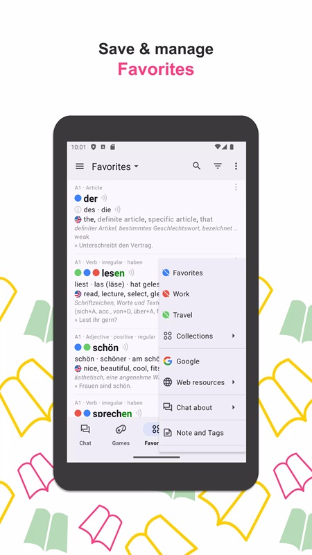 Easily create favorite dictionary list in German Dictionary MOD APK