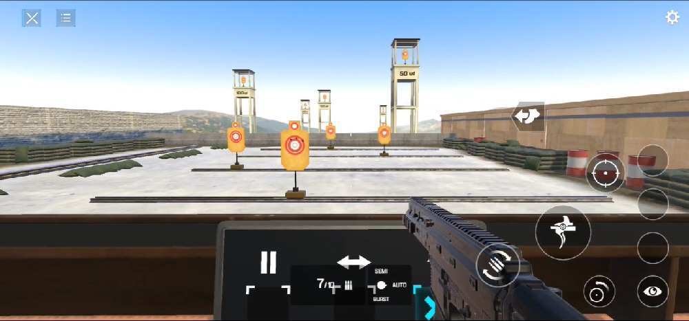 Perform tests on the durability and damage of guns in Gun Builder ELITE 2 MOD APK