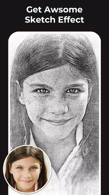 Get more beautiful sketch effects in Pencil Sketch Photo Editor MOD APK