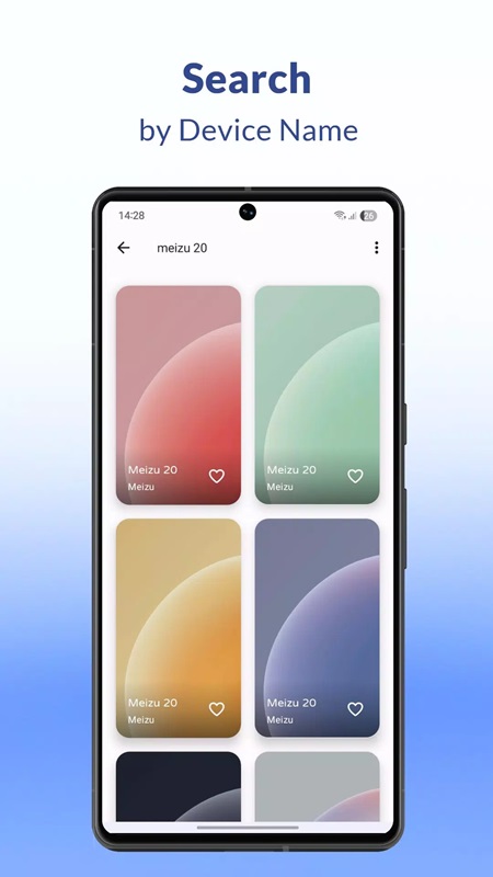 Easily search for wallpapers by theme or device name in PhoneWalls MOD APK