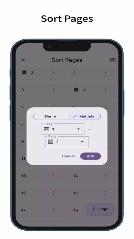 Customize the page display order of the music in ScorePDF MOD APK