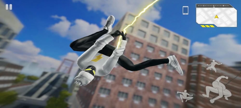 Control the hero to freely move around the city in Spider Fuser MOD APK