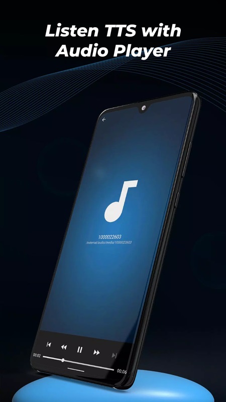 Easily Play Back Old Audio Files Through Audio Player in Text To Speech MOD APK
