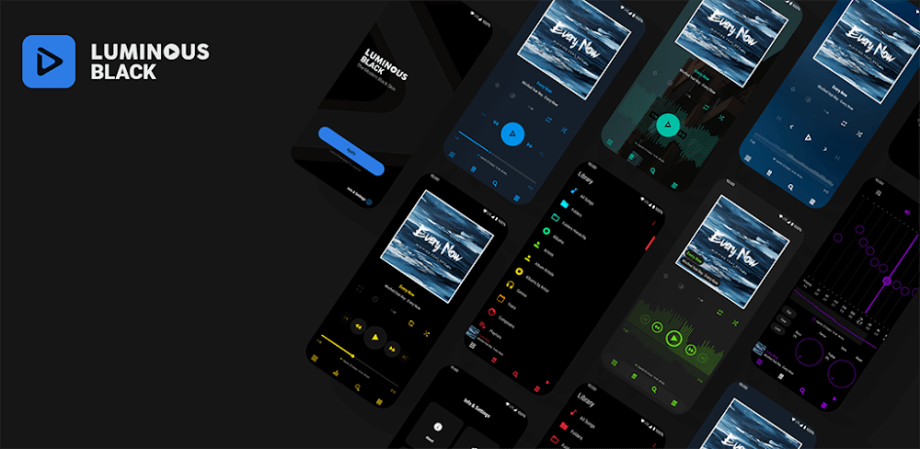 Luminous Black – Poweramp Skin v10.3 93 APK (Paid) Download