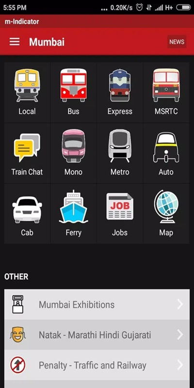 Various types of transportation for you to choose from in m-Indicator MOD APK