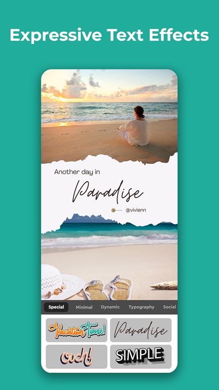 Add cool texts to your stories and choose the right fonts in StoryMaker MOD APK