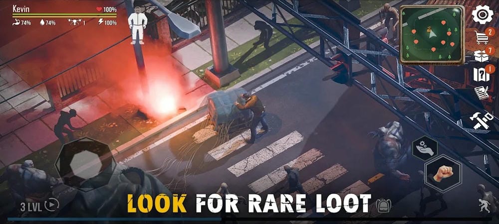 Confront dangerous zombies in Live or Die 1 MOD APK
