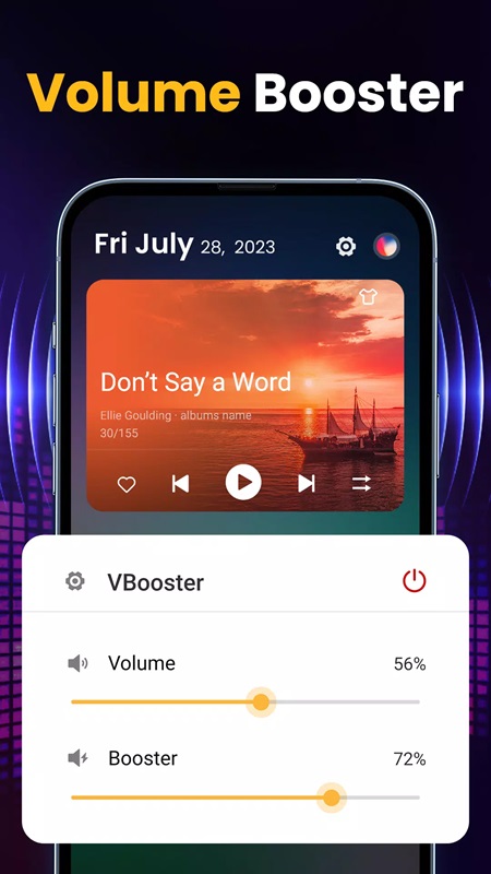 Adjust the volume to suit your listening needs in Extra Volume Booster & Speaker MOD APK