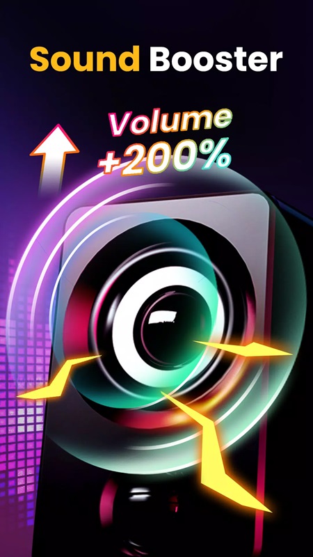 Increase the volume to 200% in Extra Volume Booster & Speaker MOD APK